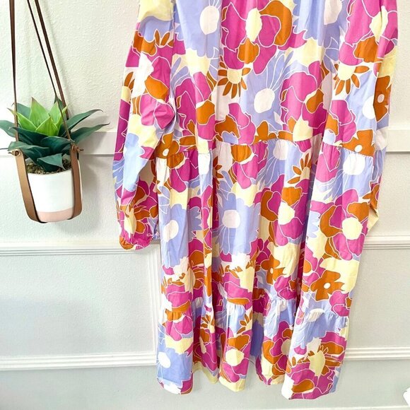 NWT Ulla Popken Floral Print Long Sleeve Ruffle Hem Stretch Dress Size 28/30 - Picture 6 of 6